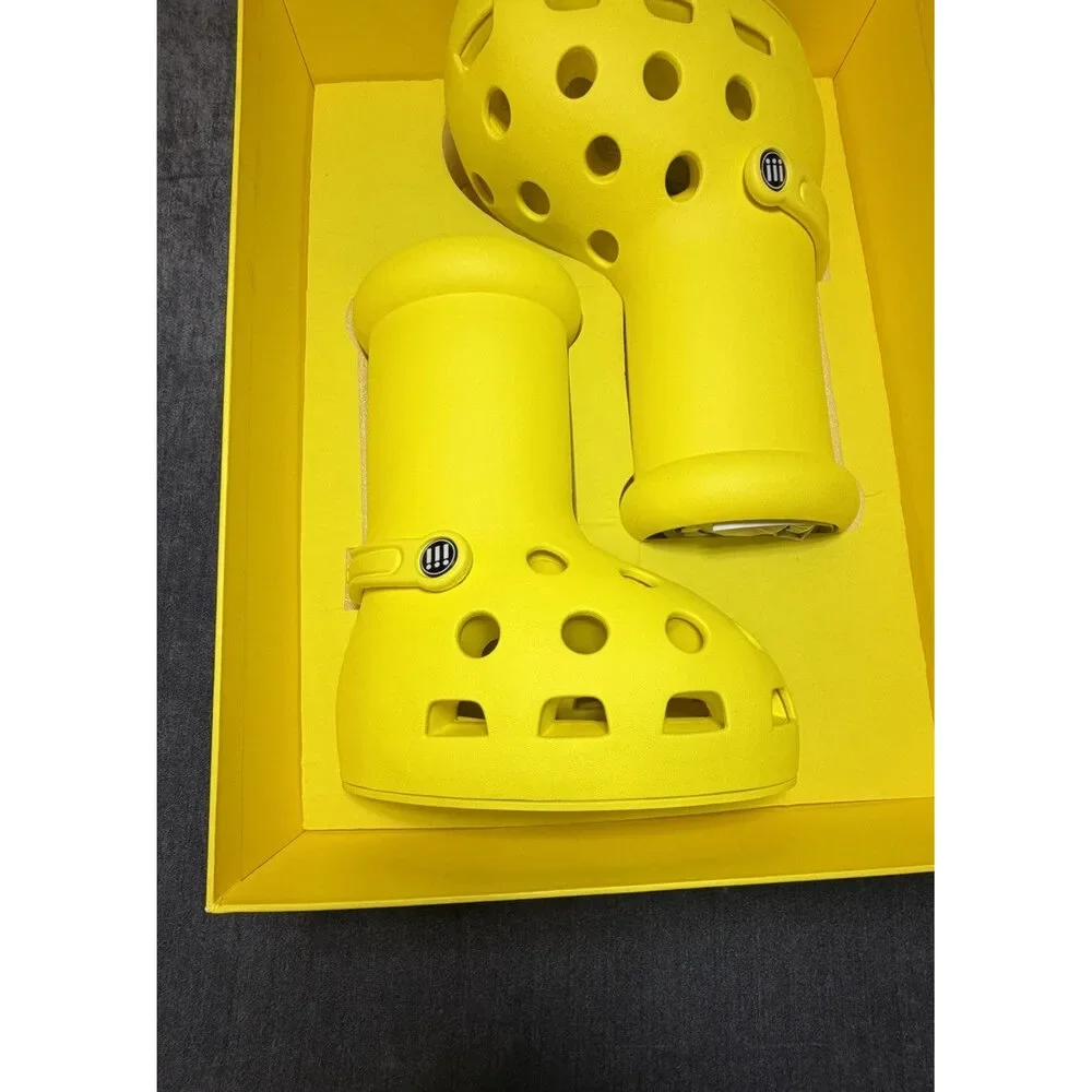 MSCHF X CROCS BIG YELLOW BOOTS CROCS SIZE 6 NEW WITH BOX